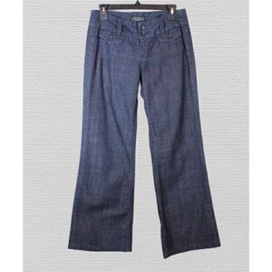 LUCKY BRAND Manhattan Trouser Wide Leg in Dark Blue Women's Size 28 = 6